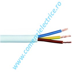 Cablu flexibil cupru MYYM 3X0.75 mm alb